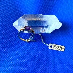 Amethyst and diamond ring.
